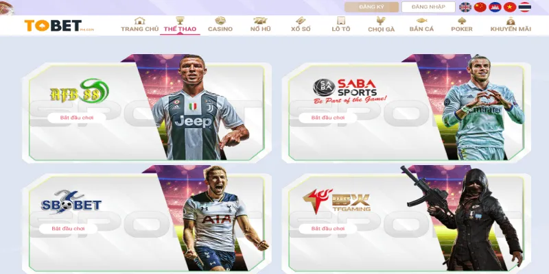 Đa dạng các sảnh thể thao tobet88