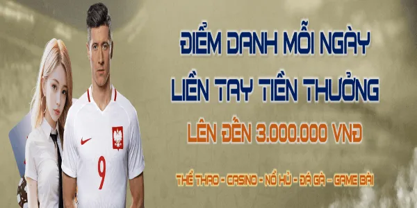 Điểm danh mỗi ngày liền tay tiền thưởng 3.000.000 vnd